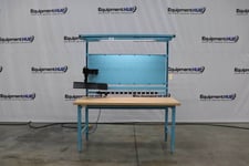 Proline, 72" x 30" modular work station w/overhead lighting, power strips, monitor mounting, new, never used