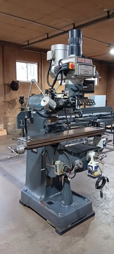 Cleveland #AONE-2VSG, vertical knee mill, 9" x49"tbl., 36" X, 12" Y, 12" Z, 3 HP, R8, 60-4200 RPM, 2014