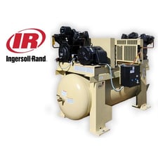 20 HP Ingersoll-Rand #2-7100A15, two-stage dual air compressor, 101 cfm @ 90 psi, 240 gallon horizontal