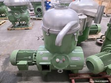 Westfalia #RTA140, Solid Bowl Refining Disc Centrifuge, Stainless Steel, 5000 RPM, Dual Phase Discharge, 1990