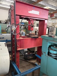 150 Ton, H-frame Hydraulic Press, 10" stroke, 27" open, 6.5" Shut Height, 100 psi