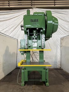 75 Ton, Bliss #C-75, OBI press, 8" stroke, 21" Shut Height, 3.5"adj., 60 SPM, 36" x24"bed, 13" throat, air