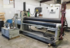 3/8" x 8' Hilles & Jones, pyramid plate roll, 7" lower roll, 9" upper roll, 10 HP, 230/460 V.