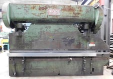 150 Ton, Chicago D & K #510D, mechanical press brake, 14' overall, 150" between housing, 3" stroke, 8"