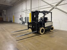 10000 lb. Crown #CB50X-7, electric forklift with charger, 185" lift height, pneumatic tire, 74 hours, 2023