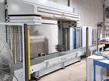 Homag / Ligmatech #MDE-200, Feed Through Case Clamp, 24" x 98.4" x 51.2" capacity, w/ 118" conveyors, Homatic