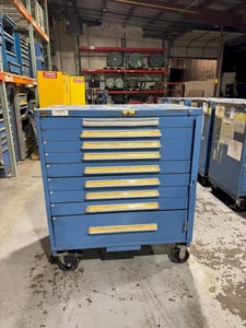 9 Drawer Lyon Rolling Cabinet, 46" x 29" x 52"