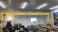 1 Ton, Dearborn, Free Standing Crane, 8'10"H, 8" casters, 26' 6" I-Beam