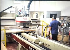 Komo #VR510, Mach One 3-Axis CNC router, Fanuc controls, router spindle, drill bank, tool changer, 1996