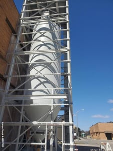 27707 gallon, Peabody TecTank, Lime Silo, 3704 cu.ft., Carbon Steel, 11'11" diameter x 44" H, cone bottom