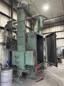 60" Goff #6090TB, 84" high, (4) 7.5 direct drive wheels, dust collector, reclaim system