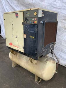 102 cfm, 125 psi, Ingersoll-Rand #SSR-UP6-25-125, rotary screw air compressor, 120 gallon, 25 HP, 53601 hours