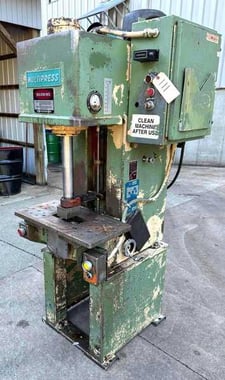 6 Ton, Denison, Multipress #WR065LC304FSD366CE21466100303BF, C-frame hydraulic press, 12" stroke, 7.5 HP