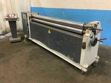 6' x 14 gauge Carell #A312-2012, plate bending rolls, 4.5" roll diameter, 5 HP, 1 shot lube system, 2001