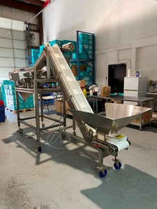 Tridyne #F-206, dual-lane net weigh filling system, adjustable conveyor speed, 2022