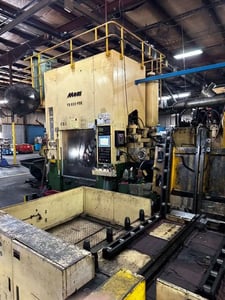 880 Ton, Mori #FB-800-FDE, fine blanking press with coil line, 11" stroke, R to L, uncoiler, 1997