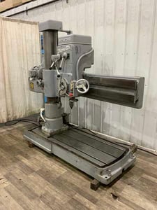 4' -9" Giddings & Lewis #Chipmaster-951, radial arm drill, 53" x 30" base area, power arm elevation, coolant