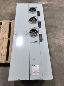 200 Amps, Eaton 1MP3206RRLB, 3 Meter Stack, 120/240 VAC, 1ph, 3 Wire, 3R, AS IS