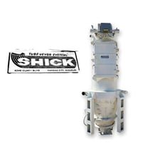 560 cfm Shick Esteve, tube-veyor circular filter receiver dust collector, 80 sq.ft., 8 bag filters