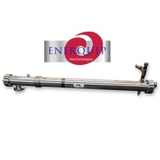 47.87 sq.ft., 150 psi shell, 150 psi tube, Enerquip #BEHM, sanitary Stainless Steel heat exchanger, 375°F