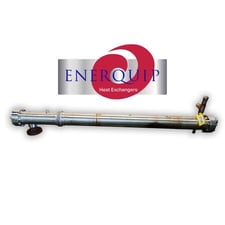 42.48 sq.ft., 150 psi shell, 150 psi tube, Enerquip #BEHM, sanitary Stainless Steel heat exchanger, 375°F