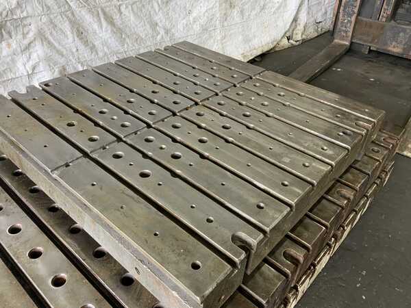 53-7/8" x 53-3/4" x 5-3/4" bolster plate, 8 T-slots