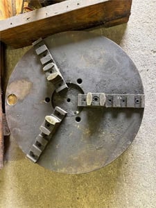 12-1/2" Puuf, 4-jaw chuck, 3" center hole, 4" bolt centers