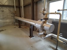 100 psi shell, 620 psi tube, Thermotech, Heat Exchanger, 8" Diameter, 16' L, 1989