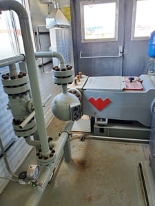 128.42 GPM @ 2000 psi, Weatherford #W165, Triplex Injection Pump Package, 150 HP, 1783 RPM, 5" Stroke, 460