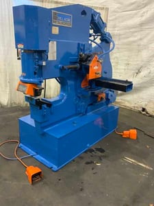 5" x 5" x 3/8" Hill-Acme #4A, hydraulic ironworker, 60 ton, 1-1/2" stroke, 60 SPM, 7.5 HP