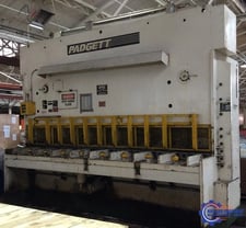 3/4" x 12' HTC #750-12SR, hydraulic shear, 60 HP, front operated power back gauge, roller ball table