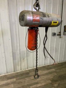 .5 Ton, Cm #8, electric chain hoist, chain box, pendant Control, 1/4 HP, 16 FPM