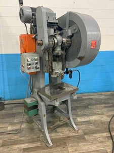 27 Ton, Johnson #3, mechanical OBI punch, 2-1/2" stroke, 9-7/8" Shut Height, 21-1/2" x 13" bed area, 3 HP