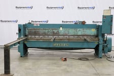 3/16" x 10' Wysong #1010, mechanical shear, pneumatic powered back gauge, 16 hold downs, 10 HP