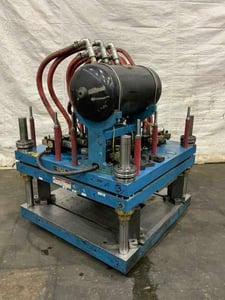 80 Ton, Airam #ATP-5555, cutoff press, 3 stroke, 55" x 55" bed area, 46" x 46" btwn pins, 2019