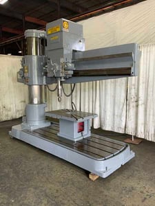 7' -15" Giddings & Lewis #Chipmaster, radial arm drill, 45-1/2" x 92" T-slotted base, power