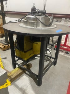 100 Ton, Enerpac #RR1006, vertical hydraulic expander with 48" dia table, 6.6" stroke, 5.13" cylinder bore