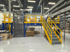 Axon #EZ-150SL, Shrink Sleeve Labeling Line, 150 BPM with Steam Tunnel, Depalletizer & Palletizer, 480 V.