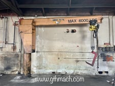 3 Ton, HS Jib Crane, w/ pneu Yale Hoist, Span 13', 135" slide
