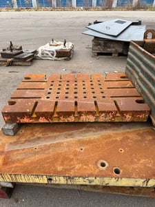 42" width x 27" L x 4" H T-Slotted Bolster Plate