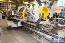 70" x 480" Nishimori, engine lathe, 60" 4-jaw face plate type, rapid traverse, 3-way bed, 50 HP
