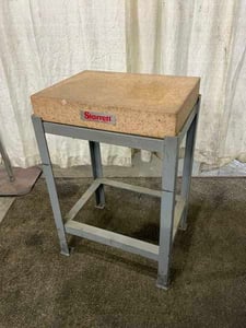 18" x 24" x 4-1/4" Starrett, granite surface plate, grade B, mounted on iron stand