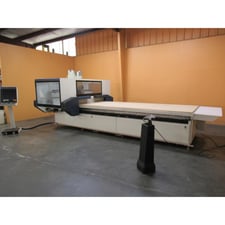 Morbidelli #N-100, flat table machine, 5' x12'tbl., 166.54" X, 78.15" Y, 9.84" Z, 24k RPM, 14 ATC, boring