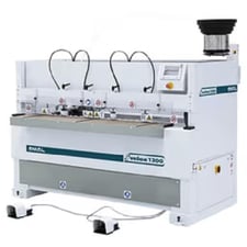 Omal #Velox-1300, CNC bore glue & dowel inserter, PLC Control, 4 pneumatic holddown clamps, 2026