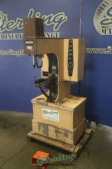 6 Ton, Haeger #HP6-B, hardware insertion press, 18" throat, 8.5" stroke, 3/8"-8.5" vertical upstroke