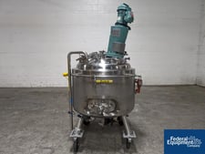53 gallon Precision, Reactor, 316 Stainless Steel, 28" diameter x 29" straight side, dish top & bottom, 45