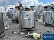 360 gallon Lee #360U, Reactor, 304 Stainless Steel, 60" diameter x 28" straight side, dish top, cone bottom