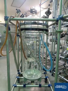 40 gallon QVF Schott, Glass Receiver, dome top, dish bottom, steel stand (2 available)