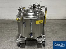 159 gallon DCI, Jacketed Receiver Vessel, Hastelloy C22, 38" diameter x 24" straight side, dish top & bottom