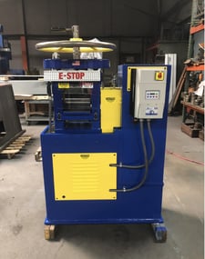 IRM, 2-High Rod Lab Rolling Mill, 4.25" diameter x 8" width, 10 mm-1 mm roll finish, 7.5 FPM, 220 V., 3PH